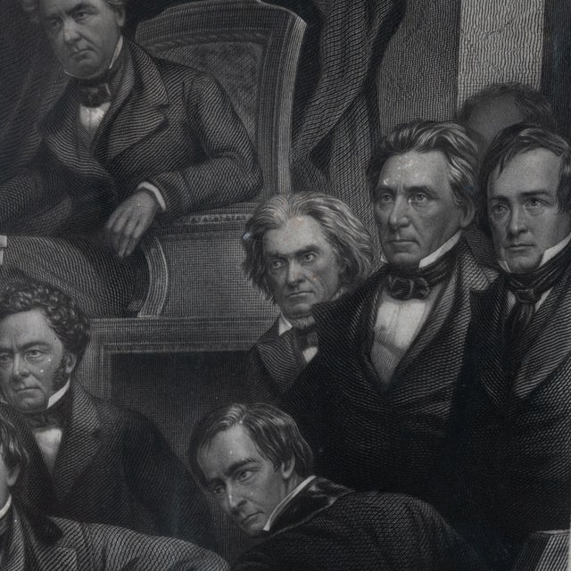 Sculpture Materials Rothermel “The United States Senate, a.d. 1850” Henry Clay Compromise Engraving For Sale - Image 7 of 9