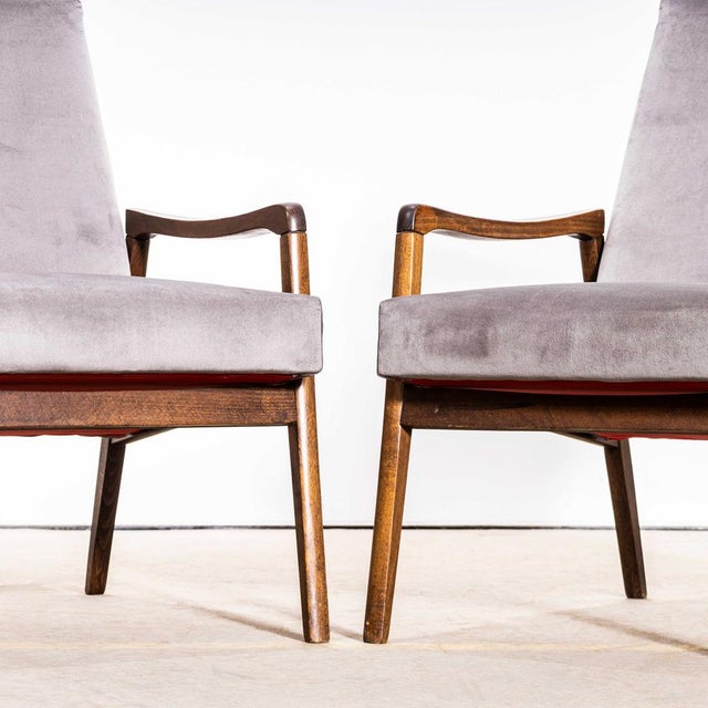 Armchair in Grey Cotton Velvet by Jaroslav Šmídek, 1950s For Sale - Image 6 of 11