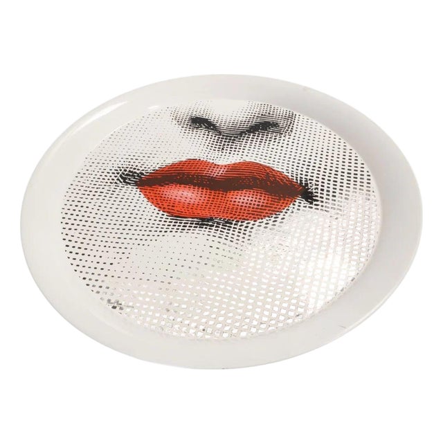 Fornasetti Bocca Large Metal Tray For Sale
