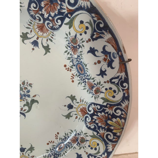 Large Round Rouen Earthenware Dish, 1800s For Sale - Image 10 of 12