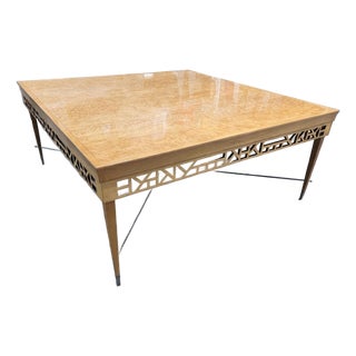 1980s Neidermeir Birdseye Maple "Fret" Coffee Table For Sale