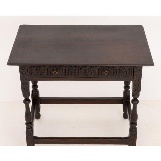 Spanish Baroque Style Oak Side Table For Sale - Image 4 of 9