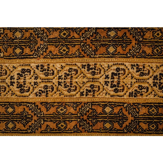 Antique Indian Agra Brown Hand Knotted Wool Rug For Sale - Image 4 of 5