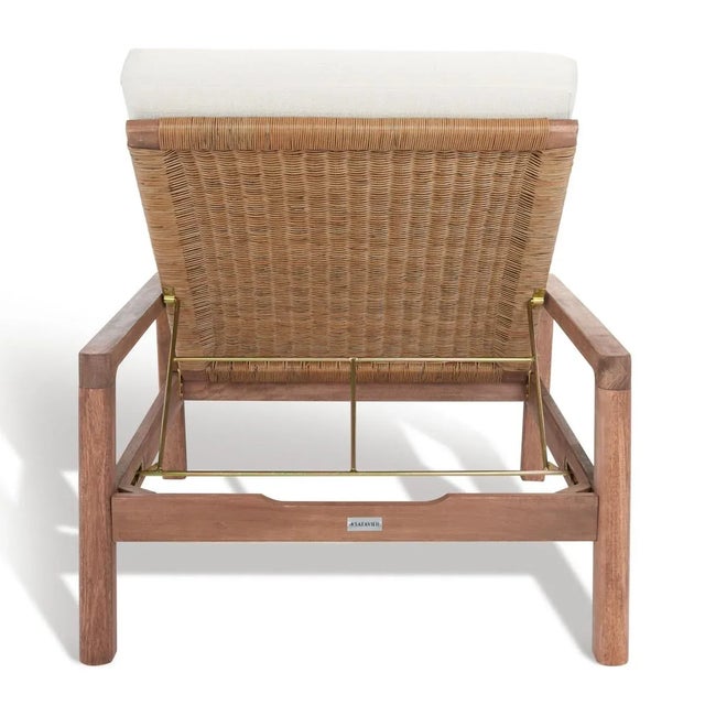 Wood Donnamaria Wicker Sun Lounger - Natural/White For Sale - Image 7 of 11