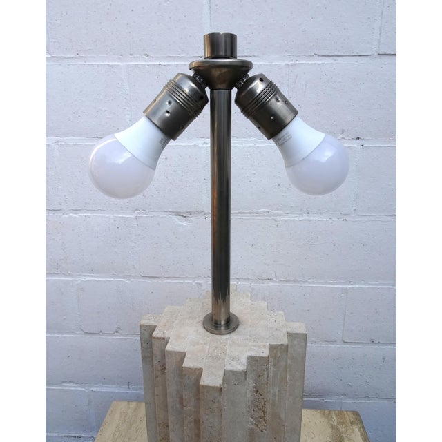 Large Travertine Constructivist Table Lamp For Sale - Image 18 of 18