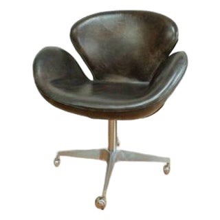 Restoration Hardware Rh Devon Leather Swivel Desk Chair – Discontinued For Sale