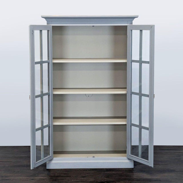 Modern Crate & Barrel Cameo Glass Door Bookshelf With Adjustable Shelves For Sale - Image 3 of 10