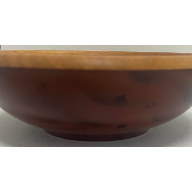 Contemporary Master Wood-Turner Dan Burleson 2014 One-of-a-Kind Maple Turned Bowl With Imagery For Sale - Image 3 of 7