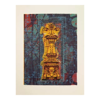Judith Lipnik Perlow Column Series VII 2003 Signed Serigraph in Colors on Paper For Sale