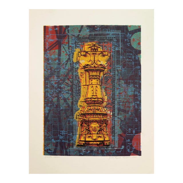 Judith Lipnik Perlow Column Series VII 2003 Signed Serigraph in Colors on Paper For Sale