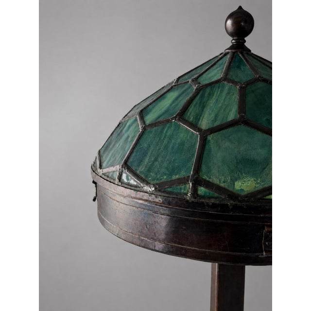 Metal Swedish Art Nouveau Copper and Wrought Iron Table Lamp, 1890s For Sale - Image 7 of 11