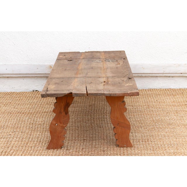 Wood Antique Oxidized Teak South India Coffee Table For Sale - Image 7 of 12