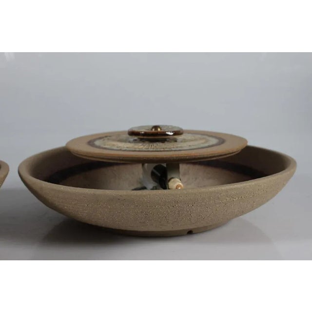 1960s Large Danish Ceramic Wall Sconces by Poul Brandborg for Søholm, 1960s, Set of 2 For Sale - Image 5 of 8