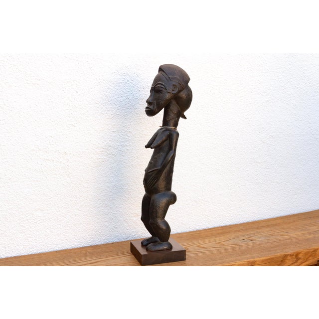 1950s 24" Tall Antique Baule African Ceremonial Figure For Sale - Image 5 of 9