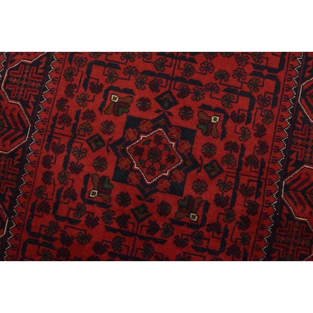 Turkmen Runner 2’7” X 9’1” Red Wool Tribal Hand-Knotted Oriental Rug For Sale - Image 4 of 12