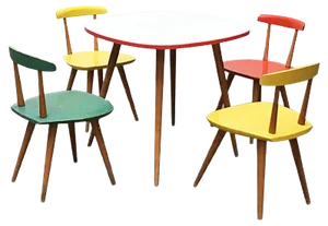 Children's Table & Chairs Set by Karla Drabsch for Kleid & Raum, 1950s, Set of 5