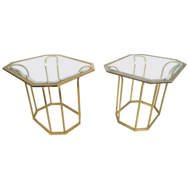 Brass Mid-Century Brass Tulip Form End Tables - a Pair For Sale - Image 8 of 8