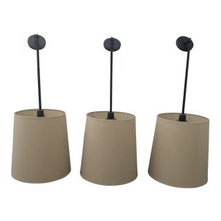 Robert Abbey Drum Pendant Lights - Set of 3 For Sale