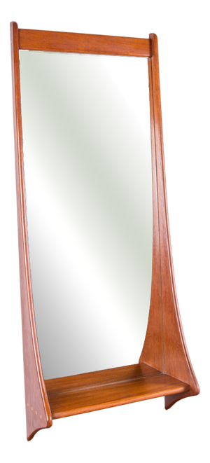 Large Danish Teak Wall Mirror from Pedersen and Hansen, 1960s