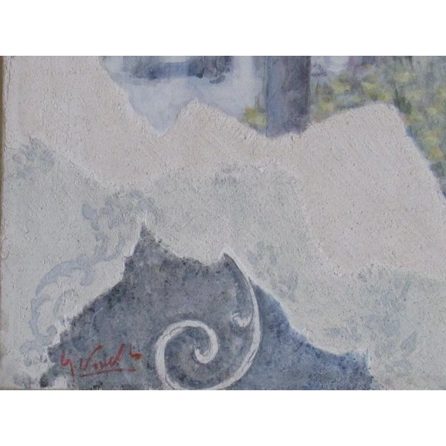 1980s 1980s Figurative Faux Stucco Painting by Novello For Sale - Image 5 of 8