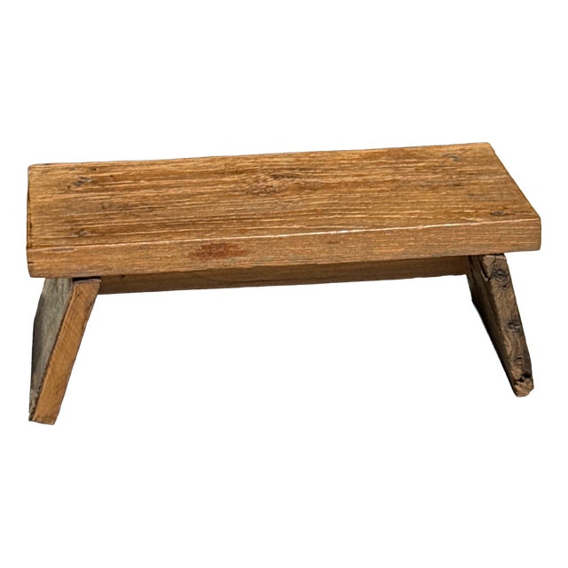 Small Low Bench in Antique Indonesian Teak, 1980s For Sale