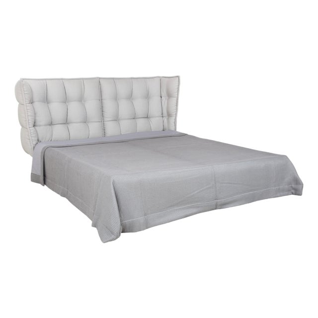 Husk Boxspring Bed in Grey from B&B Italia For Sale