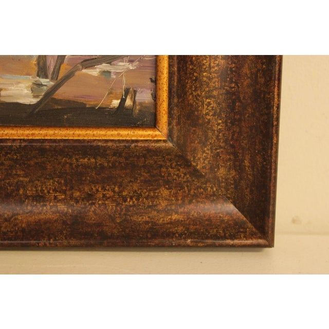 Wood Luo Hong Impressionist Style Oil Painting, Late Fall Landscape For Sale - Image 7 of 12