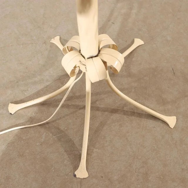 1970s Hollywood Regency Cream White Palm Tree Floor Lamp, 1970s For Sale - Image 5 of 7