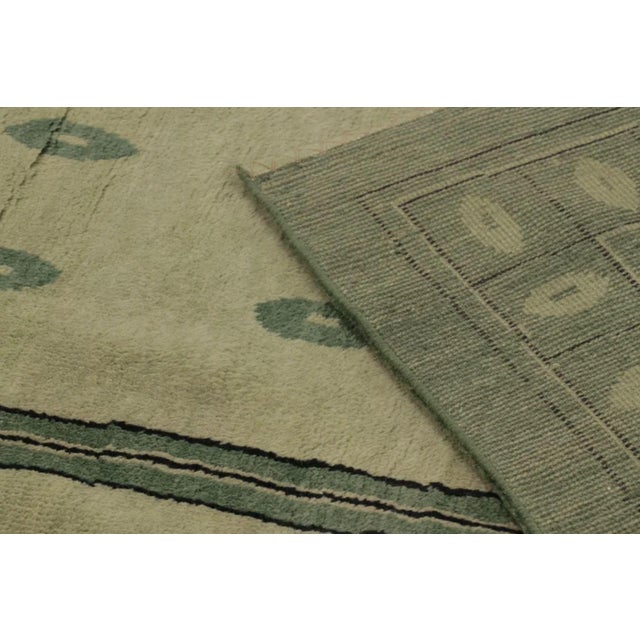 Rug & Kilim’s Art Nouveau Inspired Rug With Geometric Design in Sage Green & Beige For Sale - Image 10 of 10