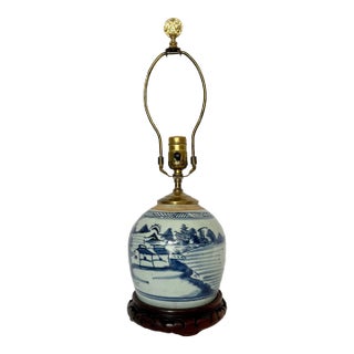 Antique Canton Ware Ginger Jar Lamp For Sale