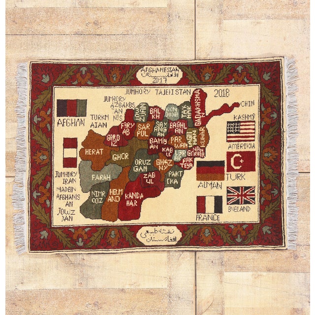 Vintage Afghan Pictorial Rug, 02'04 X 03'02 For Sale - Image 12 of 12