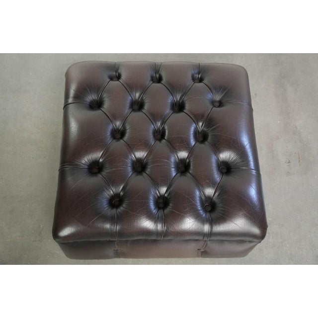 English Chesterfield Cowhide Ottoman with Colors For Sale - Image 6 of 10