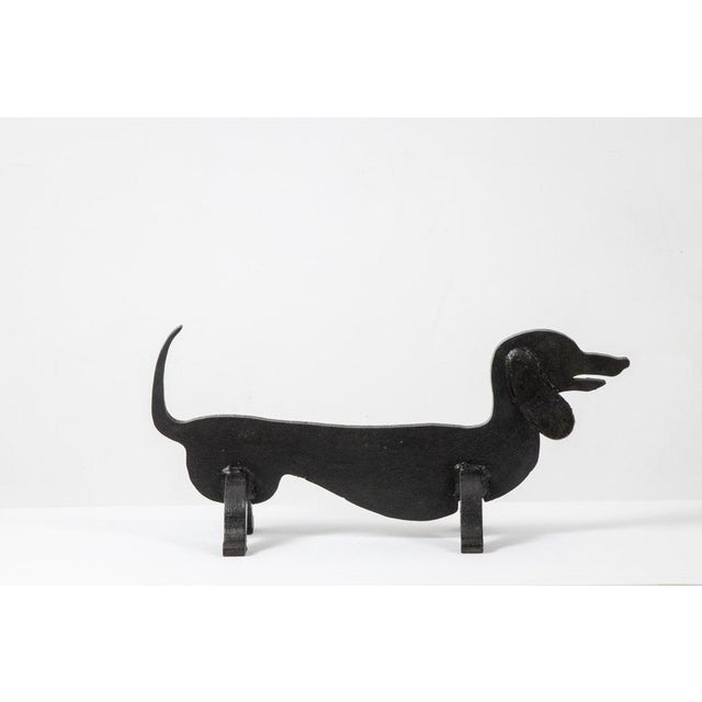 Zoomorphic Wrought Iron Andirons by Edouard Shenck, 1950s, Set of 2 For Sale - Image 3 of 9