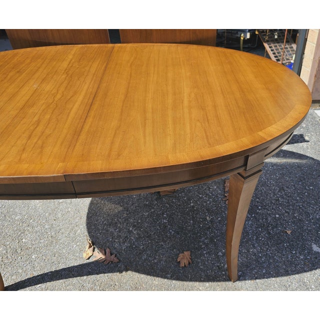 Refinished Mid-Century Drexel Consulate Series Solid Walnut Dining Table For Sale In Washington DC - Image 6 of 12