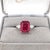 2020s 5.9ct Red Ruby Ring With Earth Mined Diamonds in Solid 14k White Gold Size 6.75 For Sale - Image 5 of 10