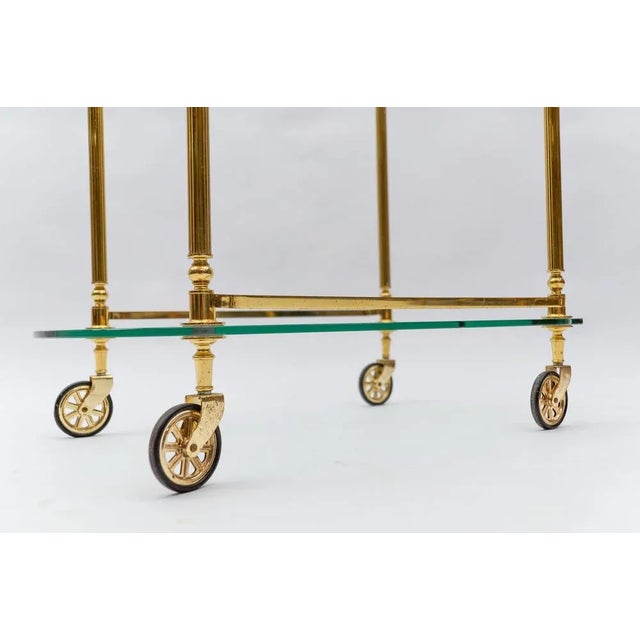 Italian Brass and Glass Serving Bar Cart, 1960s For Sale - Image 11 of 13