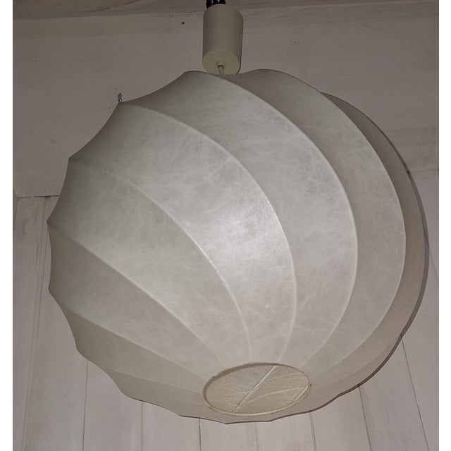 Vintage Italian Cocoon Ceiling Lamp, 1970s For Sale - Image 6 of 7