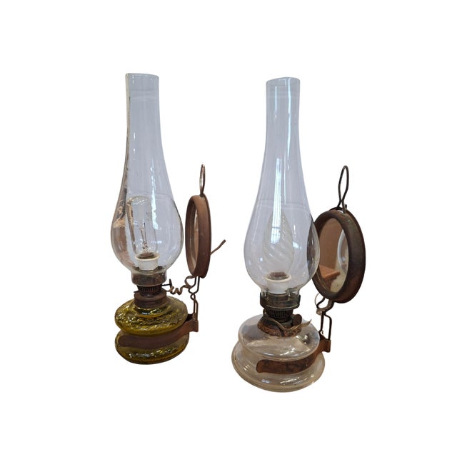 Vintage Electrified Oil Lamps with Reflective Mirror from Ditmar, 1950, Set of 2 For Sale - Image 10 of 10