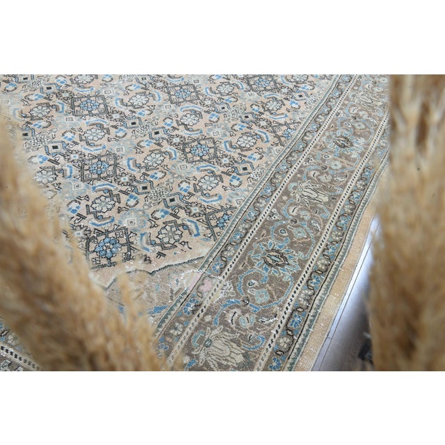 Brown 1970s Vintage Persian Handmade Wool Cotton Light Brown Area Rug For Sale - Image 8 of 11