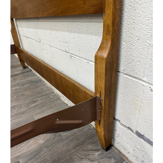 Vintage Full Size French Provincial Solid Oak Bed For Sale - Image 9 of 15