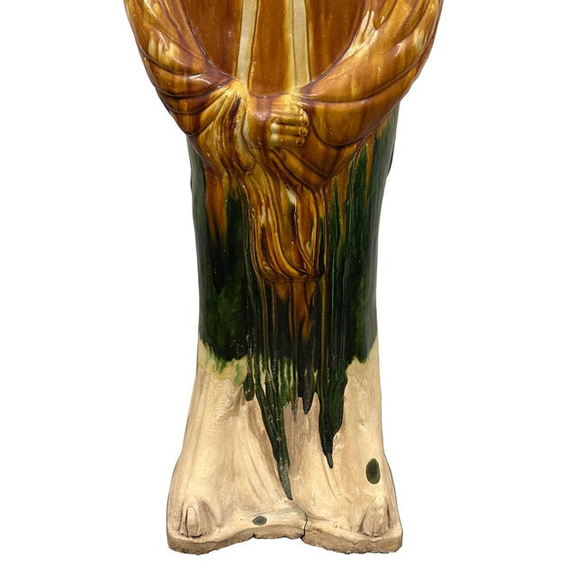 Chinese Mid Century Large Chinese Sancai Glazed Pottery Figure - Tang Style Court Lady For Sale - Image 3 of 12