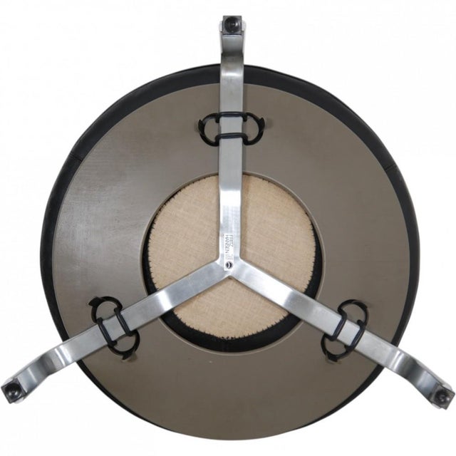 PK33 Stool in Black Aura Leather by Poul Kjærholm, 1980s For Sale - Image 11 of 13