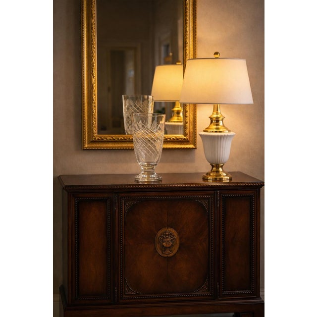 Wood Large Hollywood Regency Style Gilt Wall Mirror – Textured Sunlit Brass Frame – 52” X 34.5” – Decorative Beaded Frame For Sale - Image 7 of 7