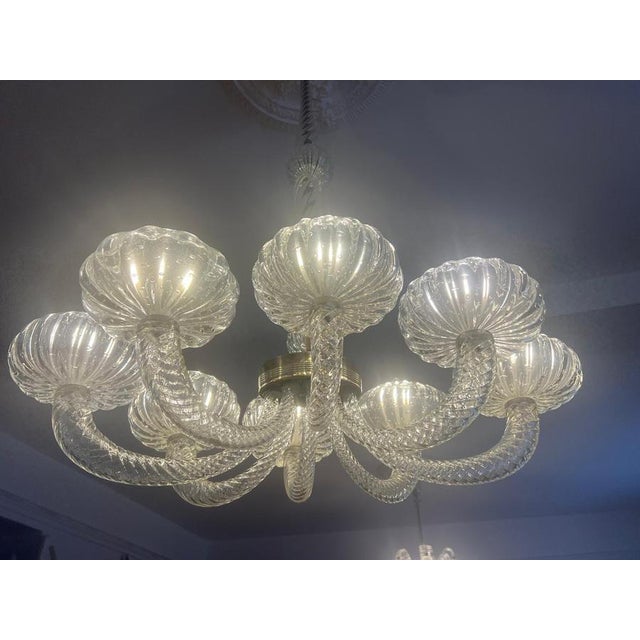 Murano Glass Chandelier attributed to Barovier & Toso, 1940s For Sale - Image 6 of 18
