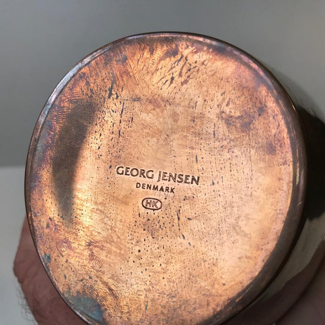 Vintage Copper Masterpiece Pitcher by Henning Koppel for Georg Jensen For Sale - Image 4 of 16