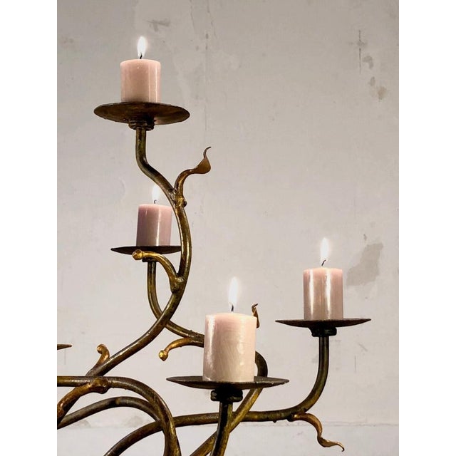 Metal Vintage French Brutalist Candleholder, 1990 For Sale - Image 7 of 18