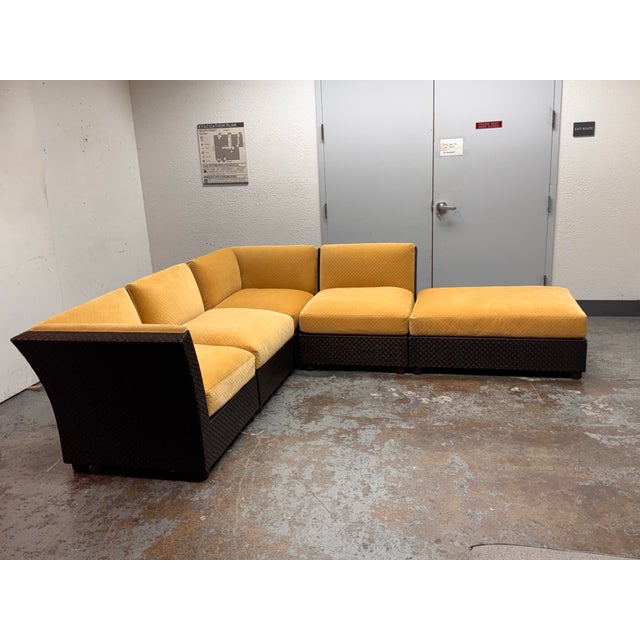 Orlando Diaz-Azcuy for McGuire Cambay Sectional + Ottoman For Sale In San Francisco - Image 6 of 11