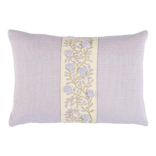 Schumacher Ashoka Lumbar Pillow In Lilac & Cream For Sale