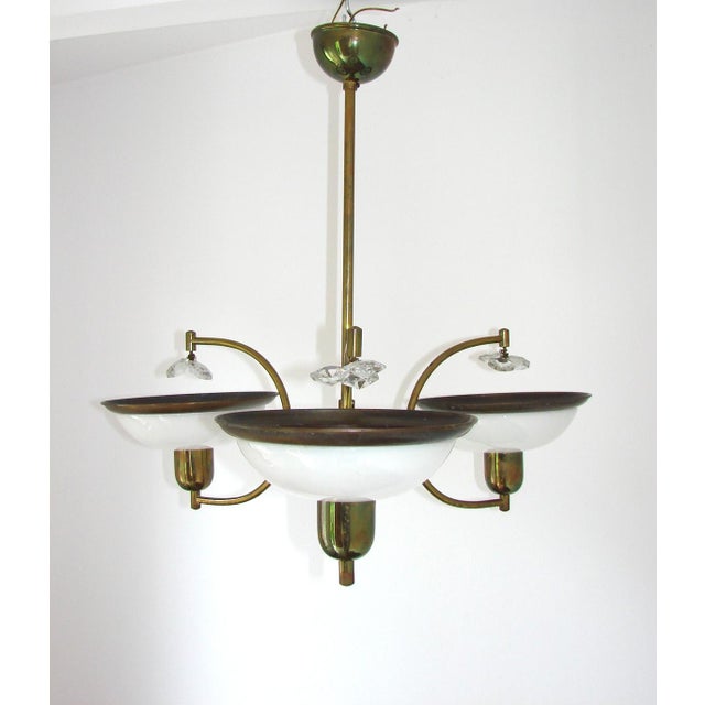 Vintage Hanging Lamp inn Brass and Glass, 1960s, in Very Good conditions. Designed 1960 to 1969 Up to 250V (Europe/UK...