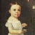 Victorian Antique Oil Painting on Canvas of a Child With a Bird and a Dog For Sale - Image 3 of 6